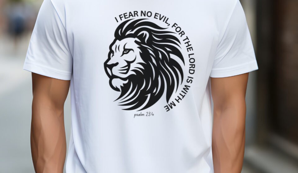 Lion Christian T-Shirt Tee Religious Graphic Shirt Faithful Apparel Mens Gift
