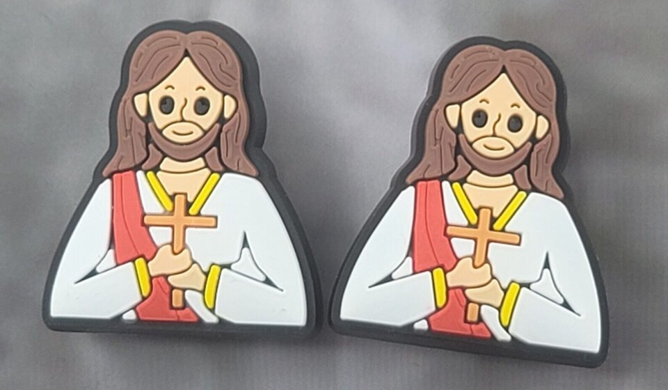 Jesus Christ Christian Catholic Easter Christmas Shoe Charm Lot of 2 – #20