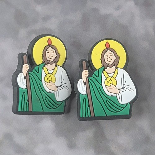 Jesus Christ Christian Catholic Easter Christmas Shoe Charm Lot of 2 – #17