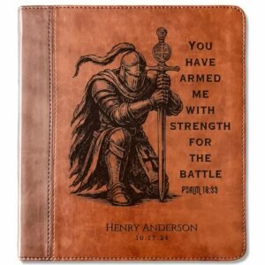 Personalized Bible for Men, ESV Journaling, Knight Warrior Design, Name Engraved