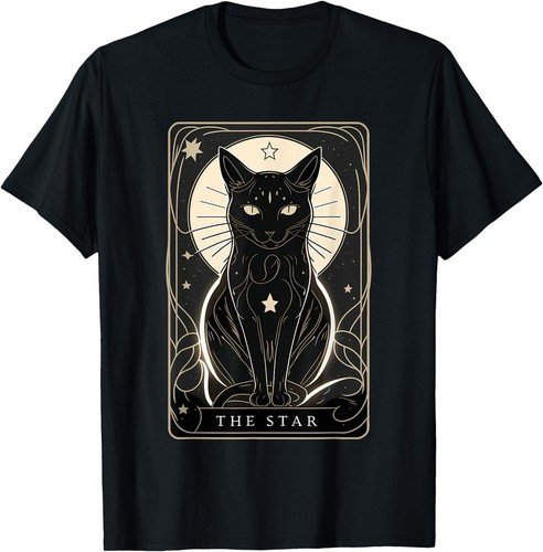 The-Star-Tarot-Card-3 Mens Graphic Tee, 100% Cotton, Casual Summer Wear