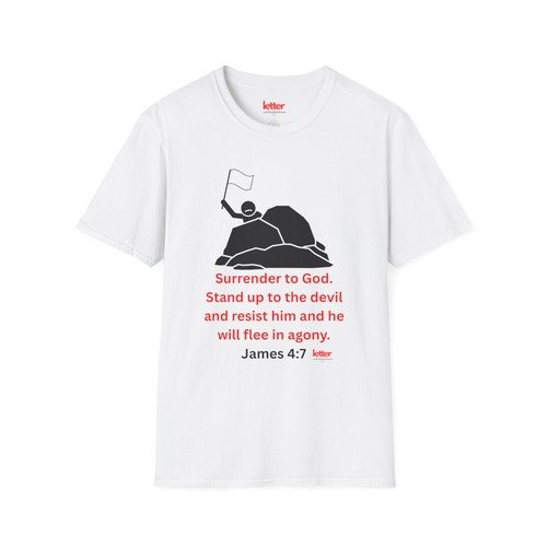 Christian Faith Unisex T-Shirt, Surrender to God Tee, Red Letter Quotes™ Apparel