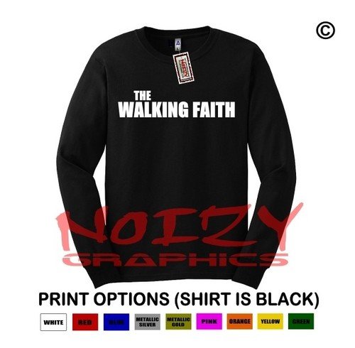 The Walking Faith Christian LONG SLEEVE Shirt Religious Jesus Rock Metal Cross