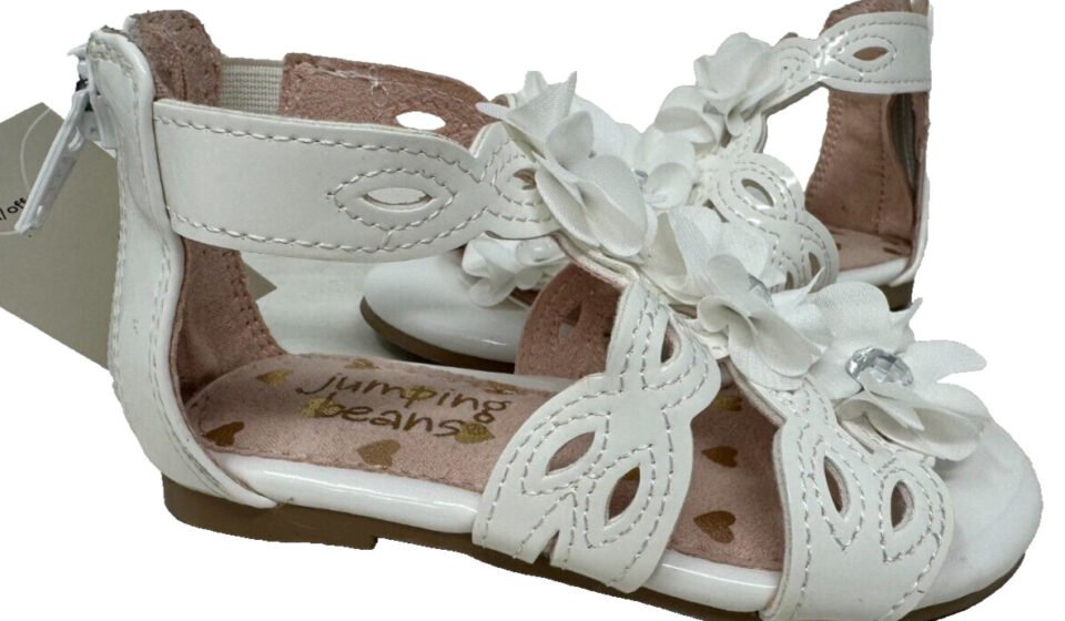 Jumping Beans Toddler Girl’s Extravagant Gladiator Sandals White Size:5 92U