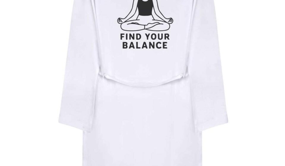 Small ‘Yoga Balance Meditation’ Adult Dressing Robe / Gown (RO00117920)