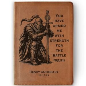 Personalized Bible for Men, NASB 1995 Bible, Engraved Name, Knight Warrior Gift