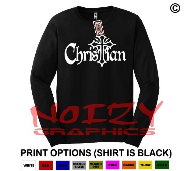 Christian Cross #1 LONG SLEEVE Shirt Religious Jesus Worship Rock Metal Faith