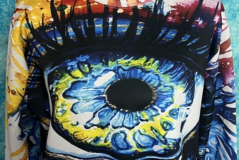 Spiritual Eye Colourful Spirit New Age Graphic Adult Long Sleeve Crew Sweatshirt