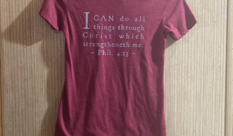Next Level Apparel Women’s Red Cotton Blend Philippians 4:13 Graphic T-Shirt S