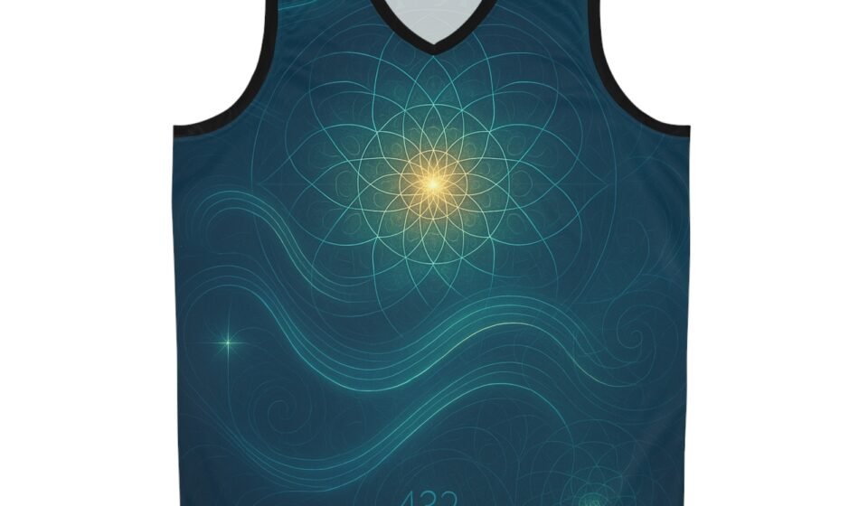 Spiritual unisex Basketball Jersey, 432 Hz Energy Top, Meditation Apparel,