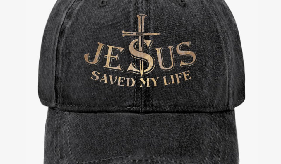 Jesus Saved My Life Christian Hat Cross Faith Religious Cap Unisex Adjustable