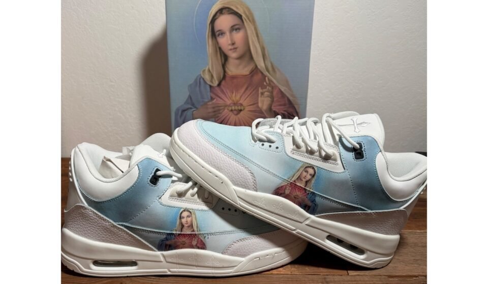 Kito Wares Mother Mary Tribus Sneakers Monastery Blue White Mens Size 10 NEW