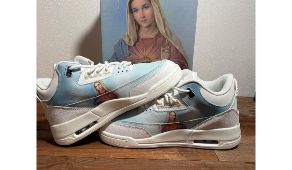 Kito Wares Mother Mary Tribus Sneakers Monastery Blue White Mens Size 9 NEW