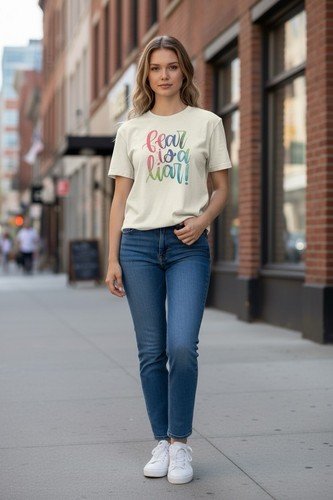 Next Level Fear Is A Liar Graphic T Shirt Womens XS Christian Faith Cream