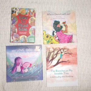 Christian Spiritual Kid's books lot of 4 daycare nursery baby like new Bible God
