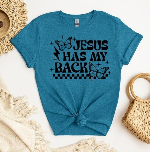 Christian T Shirt, Jesus Has My Back Shirt, Christian Gift, Religious Apparel