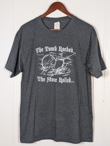 Vintage Lords Apparel Bible Jesus Tee Shirt Adult Large Tomb Rocked Stone Rolled
