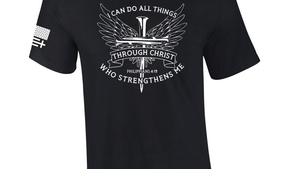 Mens Christian I Can Do All Things Through Christ Philippians 4:13 Short Sleeve