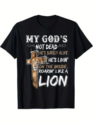 My God Is Not Dead T-Shirt – Black Religious Graphic Tee with Hes Surely Alive