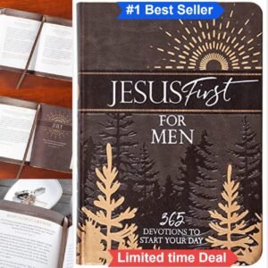 Jesus First for Men 365 Devotions Daily Christian Devotional Faux Leather