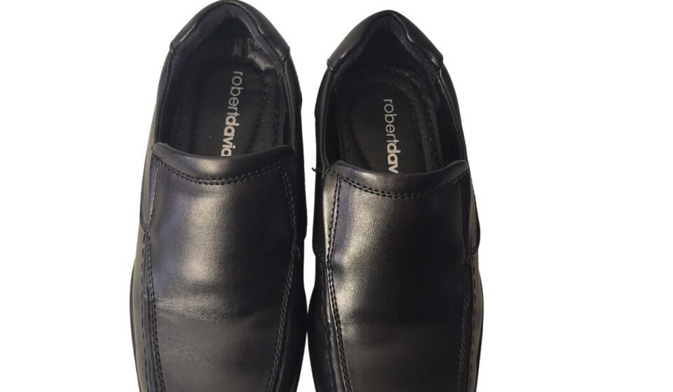 Robert David Loafers Kids Size 12M Black Slip On Dress Shoes Square Toe Formal