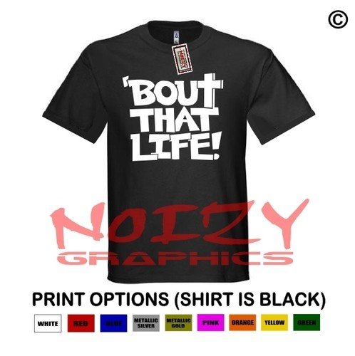 Bout That Life Christian Shirt Black T-Shirt Jesus Cross Religious Hip Hop Rap