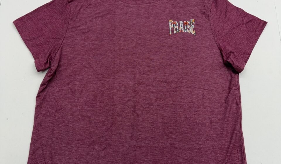 Digiprint Apparel Shirt Womens 2XL Purple Praise The Lord Christian Graphic Tee