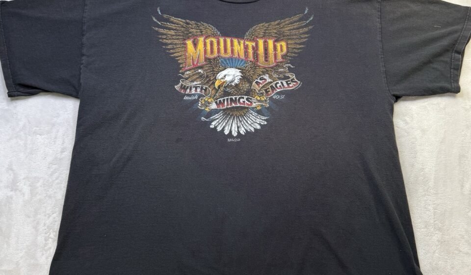 VTG Kerusso Isaiah 40:31 Christian Shirt XXL Motorcycle Biker Wing Jesus Tee