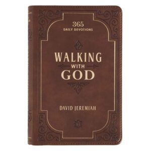 Walking with God Devotional Brown Faux Leather Daily Devotional for Men & Women