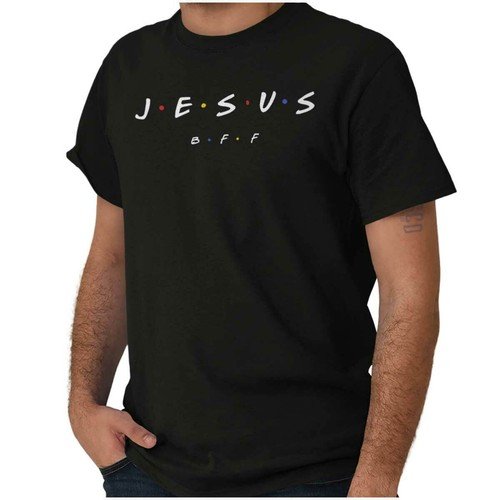 Retro Christian Faith Pop Culture Jesus BFF Womens or Mens Crewneck T Shirt Tee