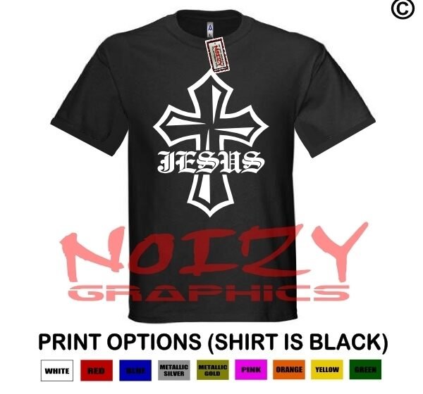 Jesus Cross #1 Christian Shirt Black T-Shirt Religious Hip Hop Rock Rap Blessed