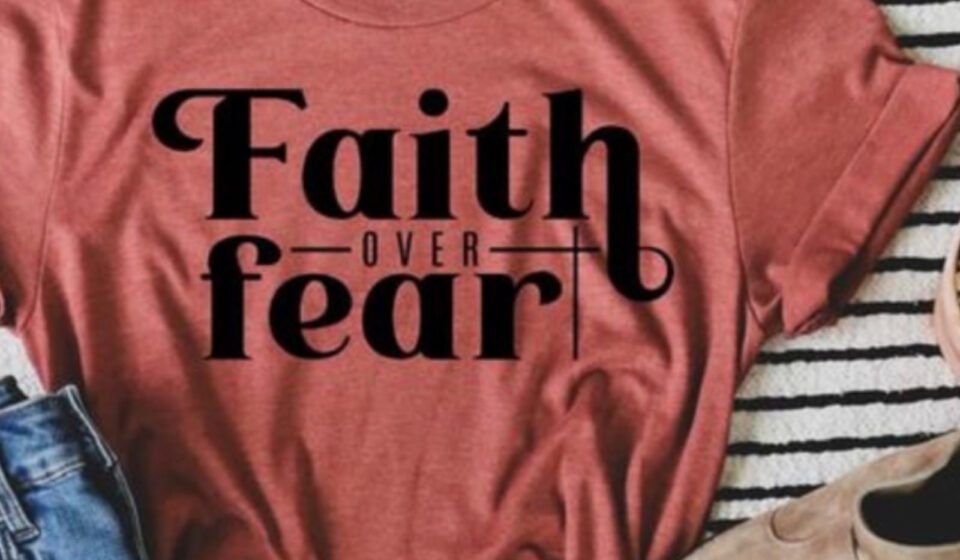Faith Over Fear Adult Unisex Small T-shirt Faith Based Apparel Christain Tee 234