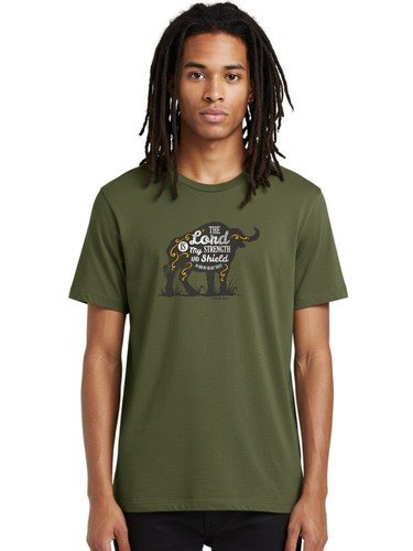 The Lord Is My Strength Mens Graphic Tee, 100% Cotton, Casual Summer Wear