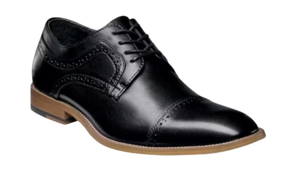 Stacy Adams Dickinson Cap Toe Black Oxford Dress Shoes Boys Size 6M NEW